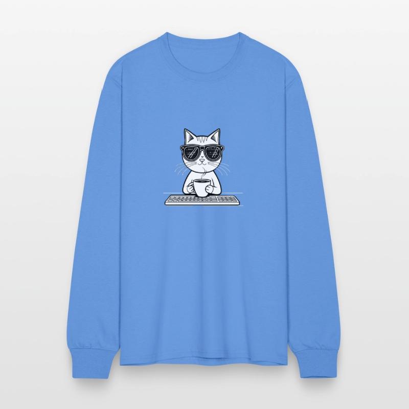 cool cat with coding glasses reflections show