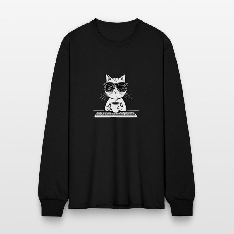 cool cat with coding glasses reflections show