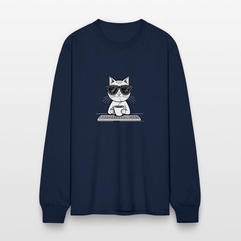 cool cat with coding glasses reflections show