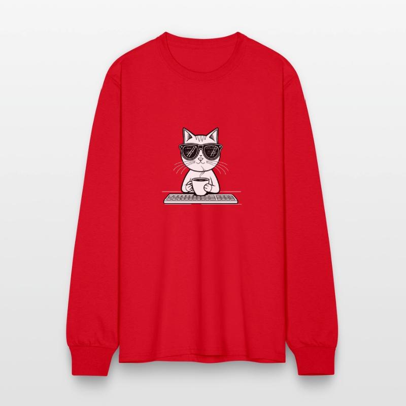 cool cat with coding glasses reflections show