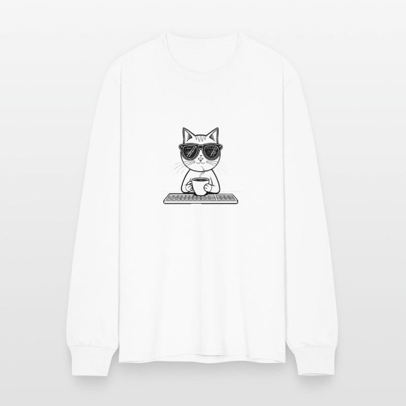 cool cat with coding glasses reflections show
