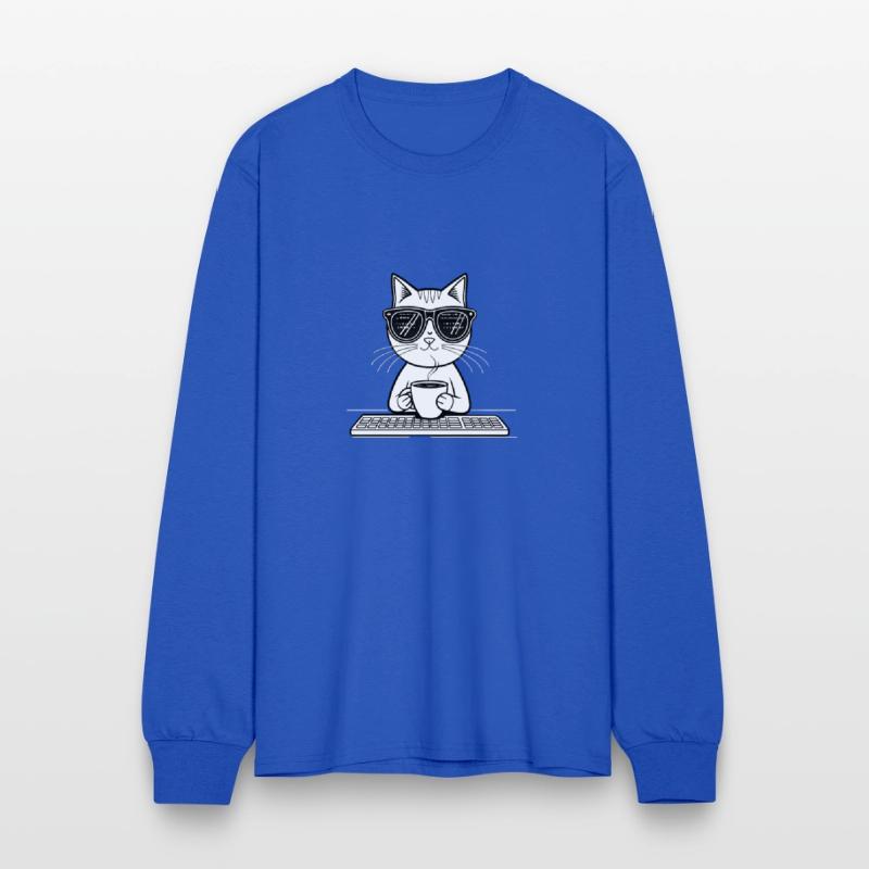 cool cat with coding glasses reflections show