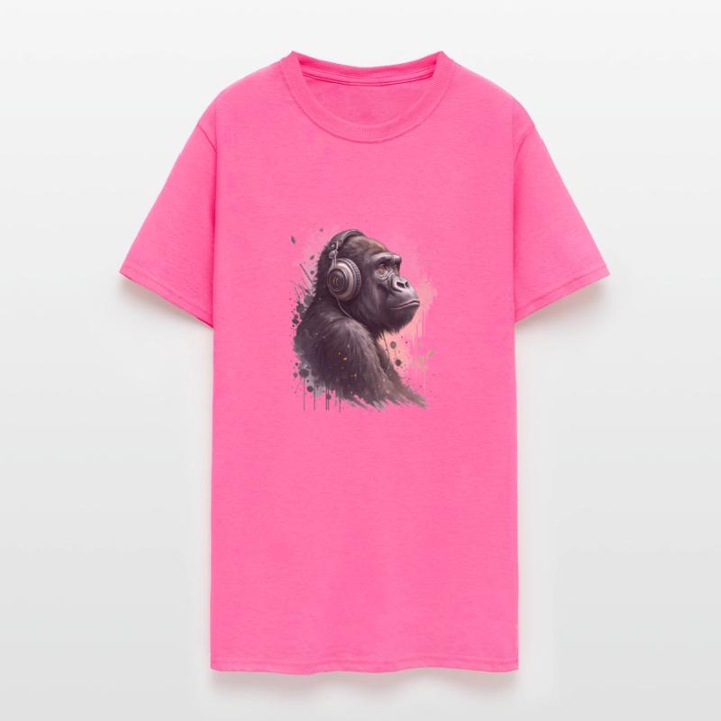 Cool Gorilla wearing headphones