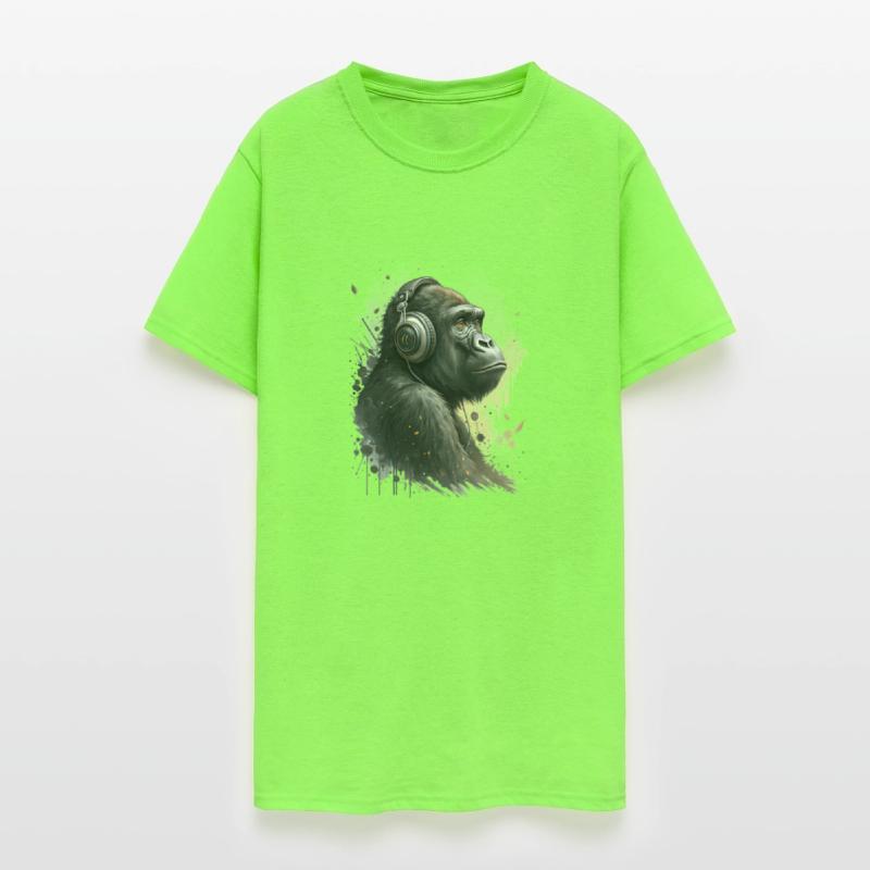 Cool Gorilla wearing headphones