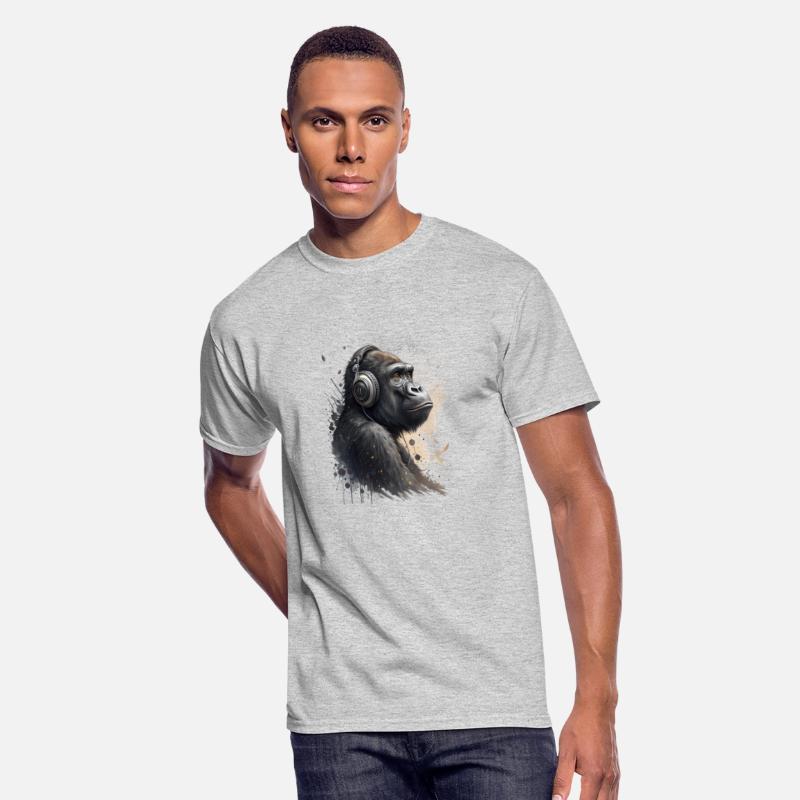 Cool Gorilla wearing headphones