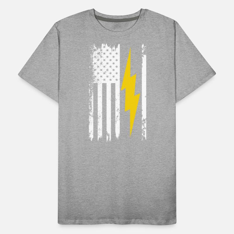 Cool Lightning Bolt And Flag Electrician
