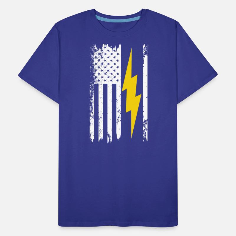 Cool Lightning Bolt And Flag Electrician