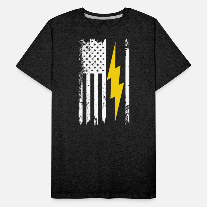 Cool Lightning Bolt And Flag Electrician