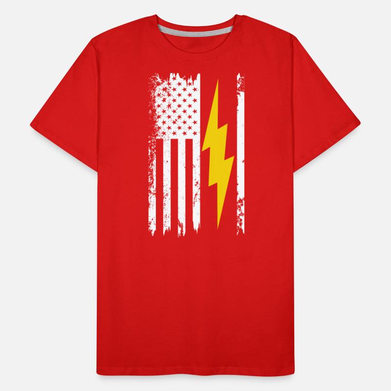 Cool Lightning Bolt And Flag Electrician