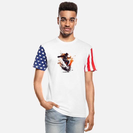 cool snowboarder riding through the powder