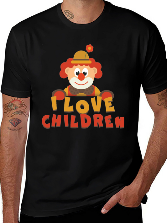 I Love Children Clown Graphic Tee - Black