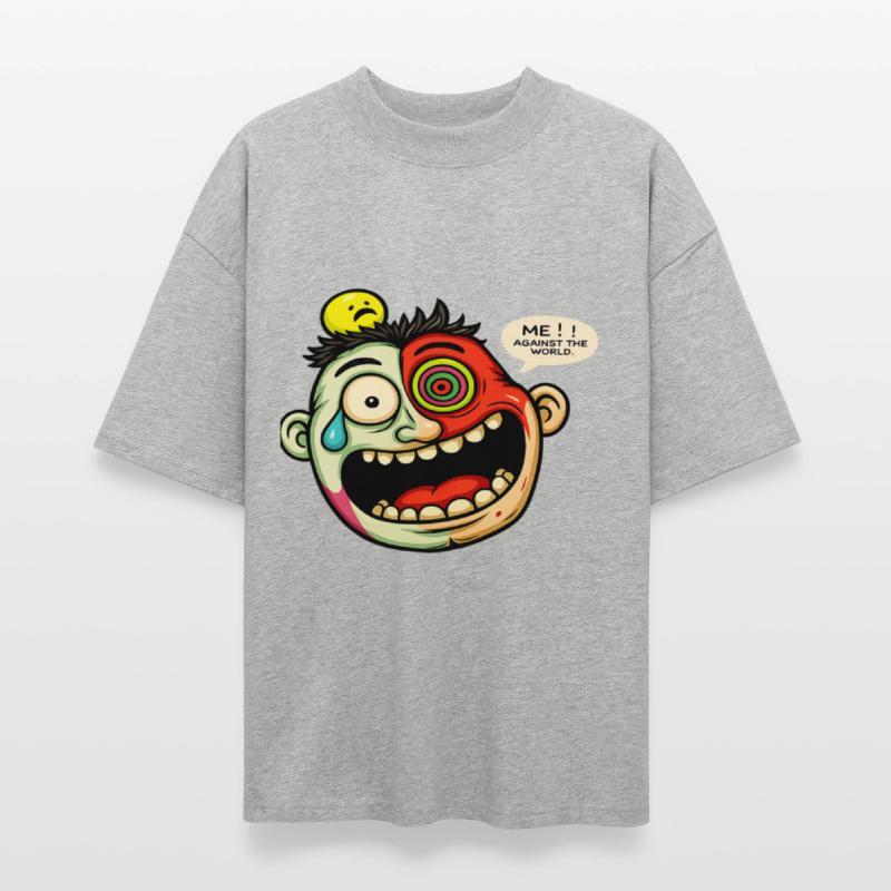 Crazy Cartoon Face with Multicolor Eye – Funny