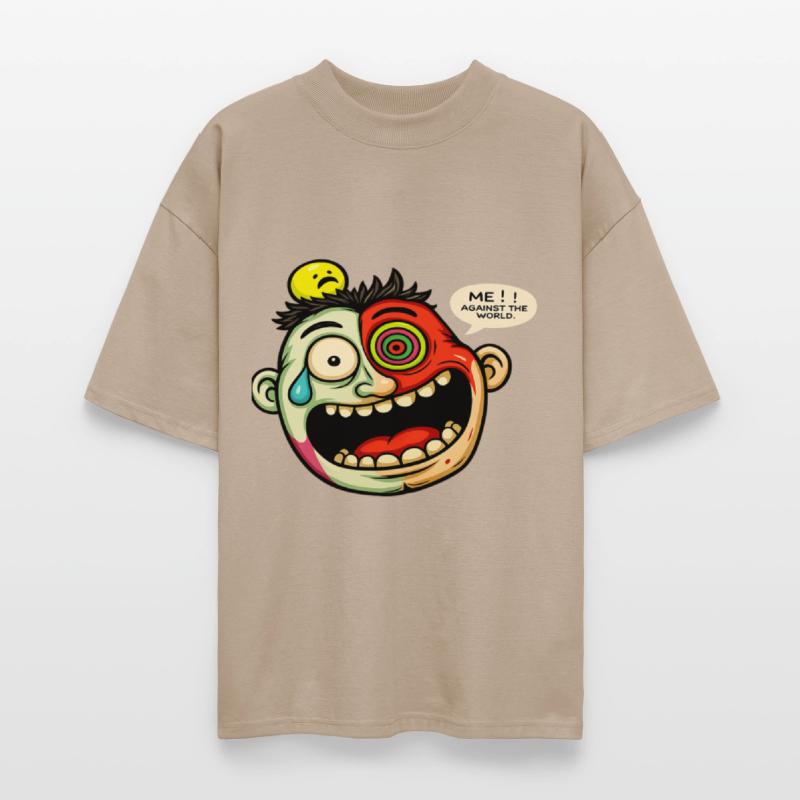 Crazy Cartoon Face with Multicolor Eye – Funny