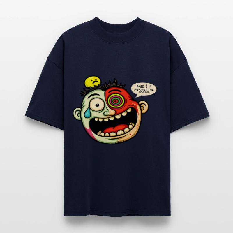 Crazy Cartoon Face with Multicolor Eye – Funny