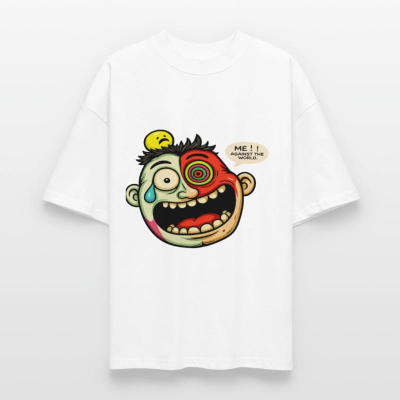 Crazy Cartoon Face with Multicolor Eye – Funny