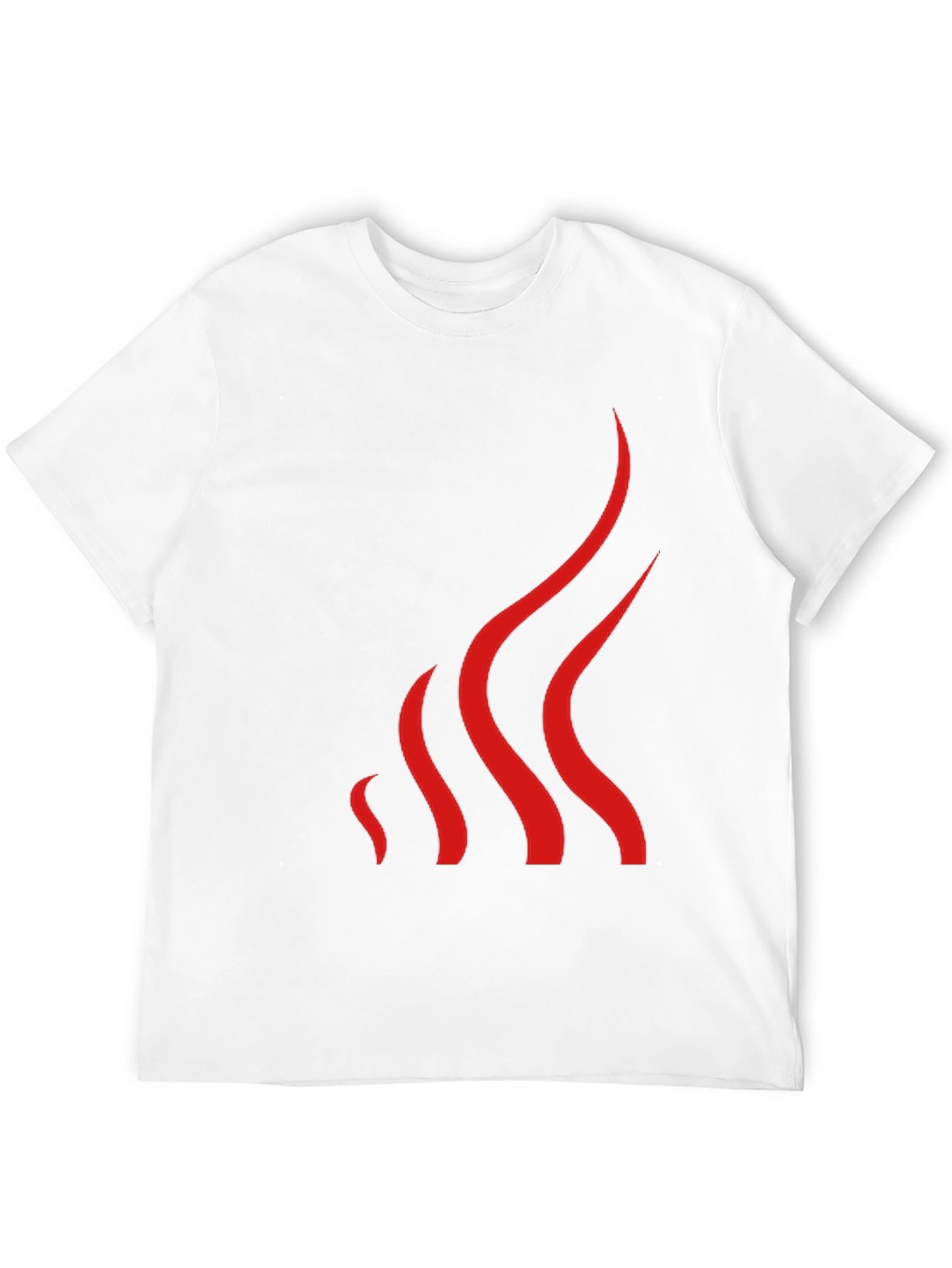 Mens Black T-Shirt with Abstract Red Flame Design