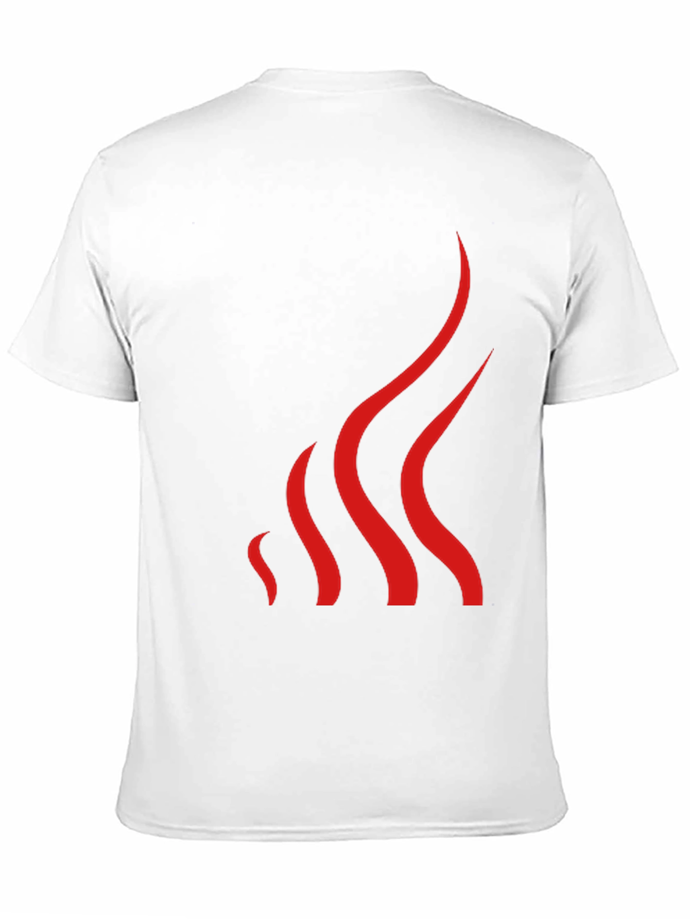 Mens Black T-Shirt with Abstract Red Flame Design