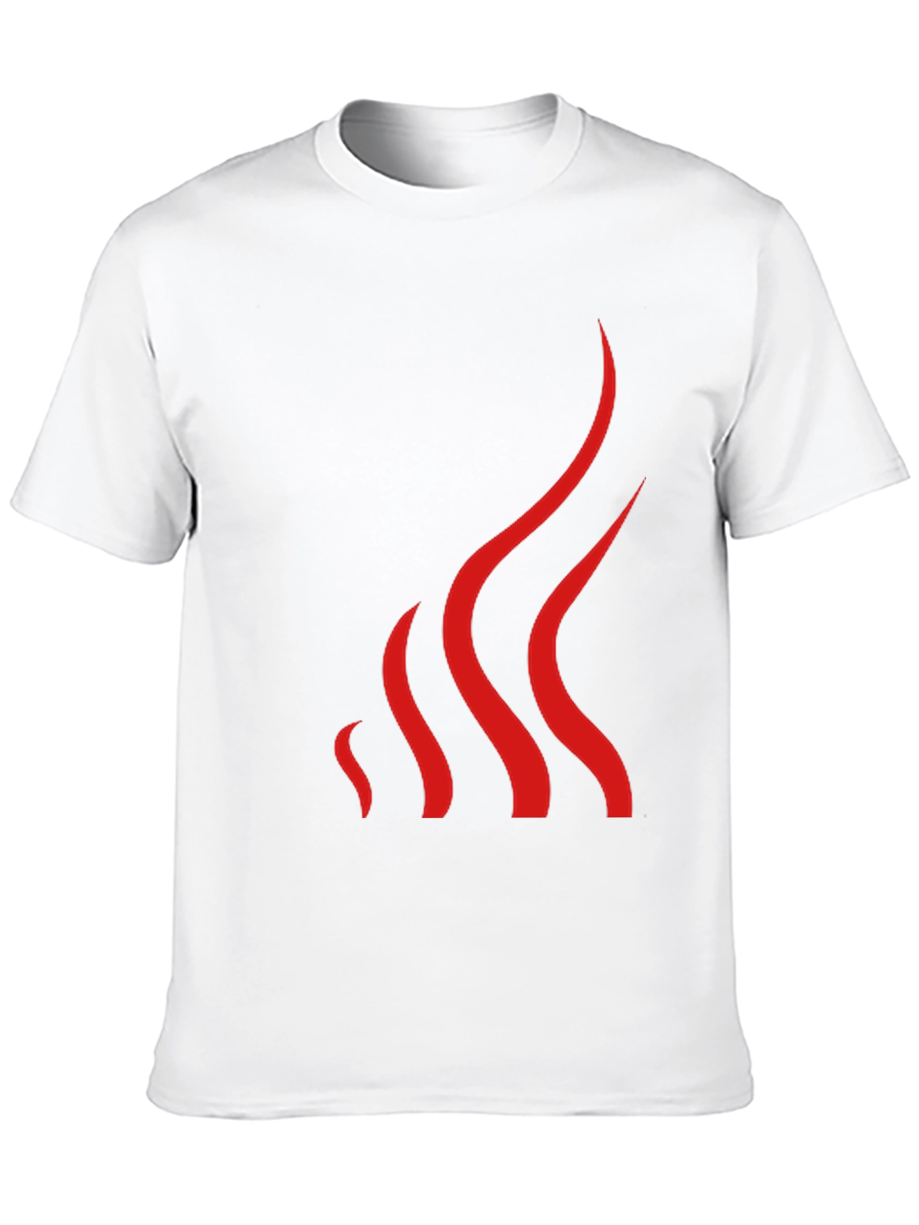 Mens Black T-Shirt with Abstract Red Flame Design