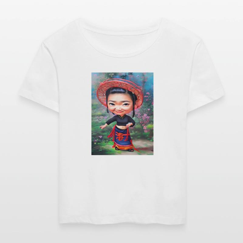 Cute Asian Female Caricature Style