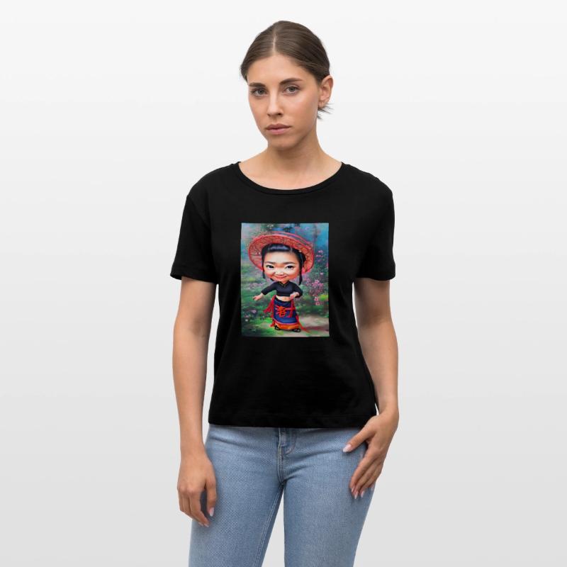 Cute Asian Female Caricature Style