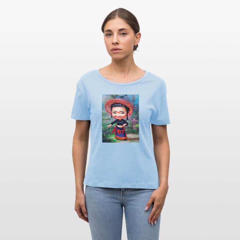 Cute Asian Female Caricature Style