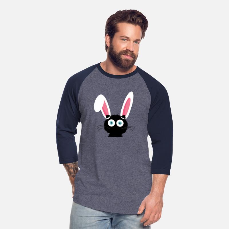 Cute Black Cat Bunny Hat Rabbit Easter Eggs Tshirt