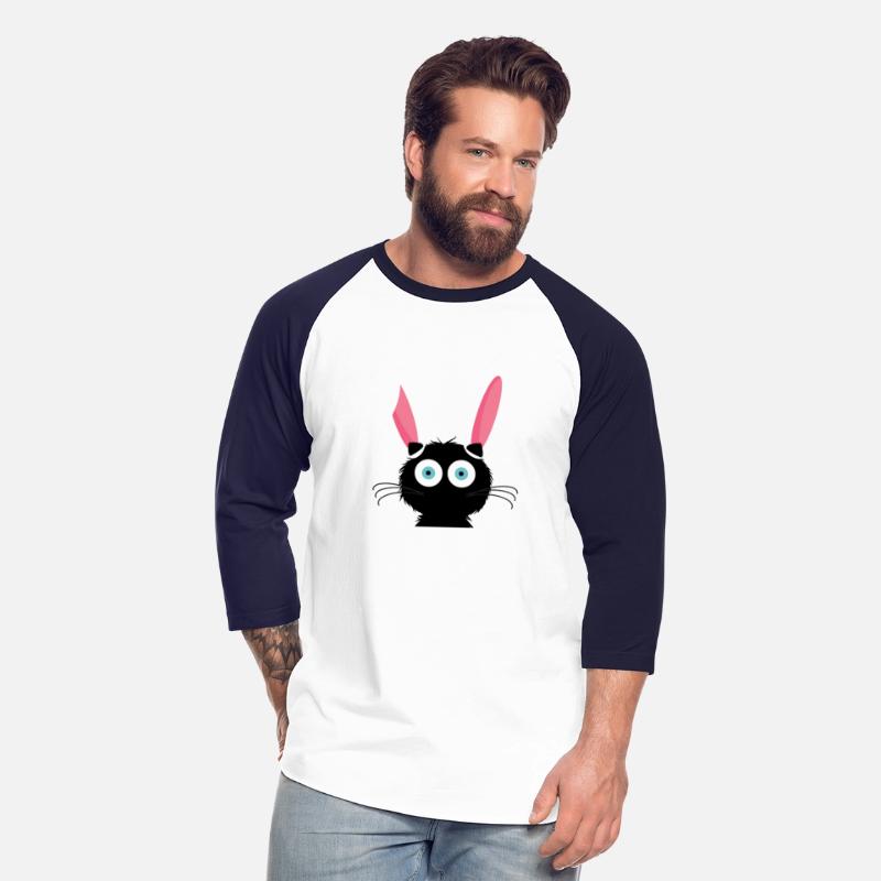 Cute Black Cat Bunny Hat Rabbit Easter Eggs Tshirt
