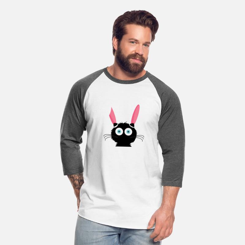 Cute Black Cat Bunny Hat Rabbit Easter Eggs Tshirt