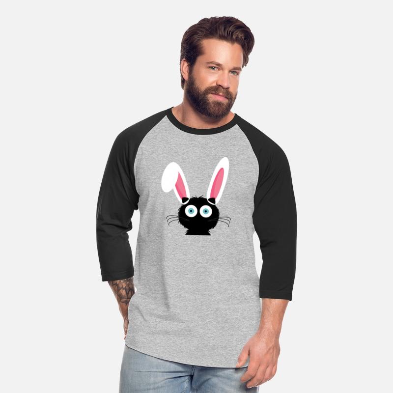 Cute Black Cat Bunny Hat Rabbit Easter Eggs Tshirt