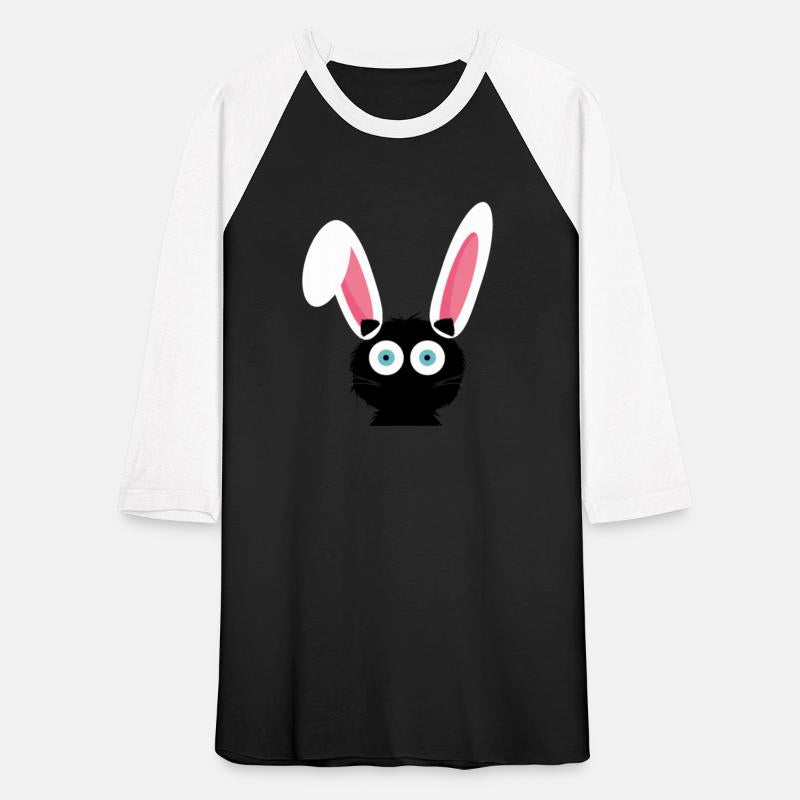 Cute Black Cat Bunny Hat Rabbit Easter Eggs Tshirt