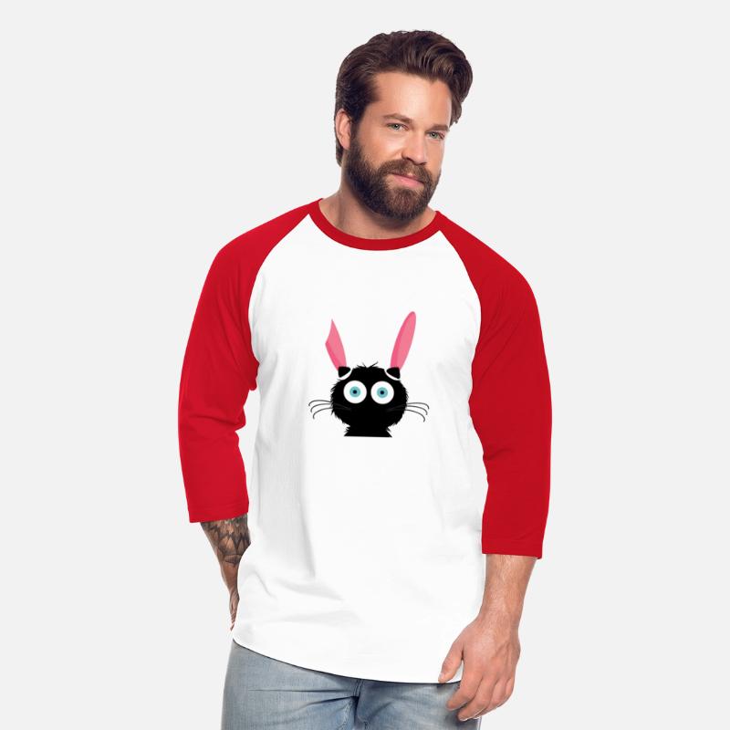 Cute Black Cat Bunny Hat Rabbit Easter Eggs Tshirt