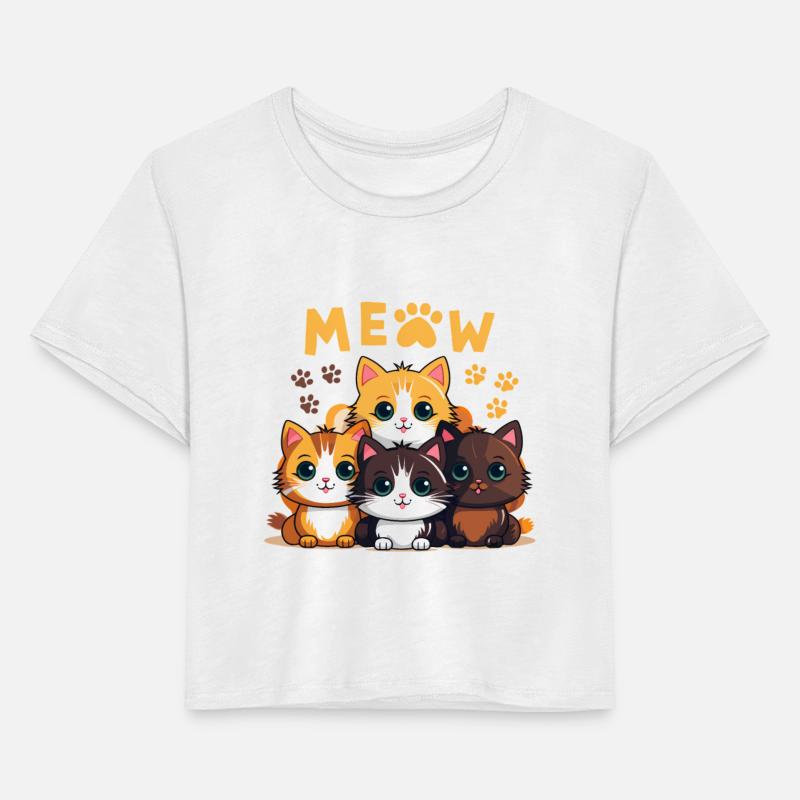 Cute design of four cats saying meoow