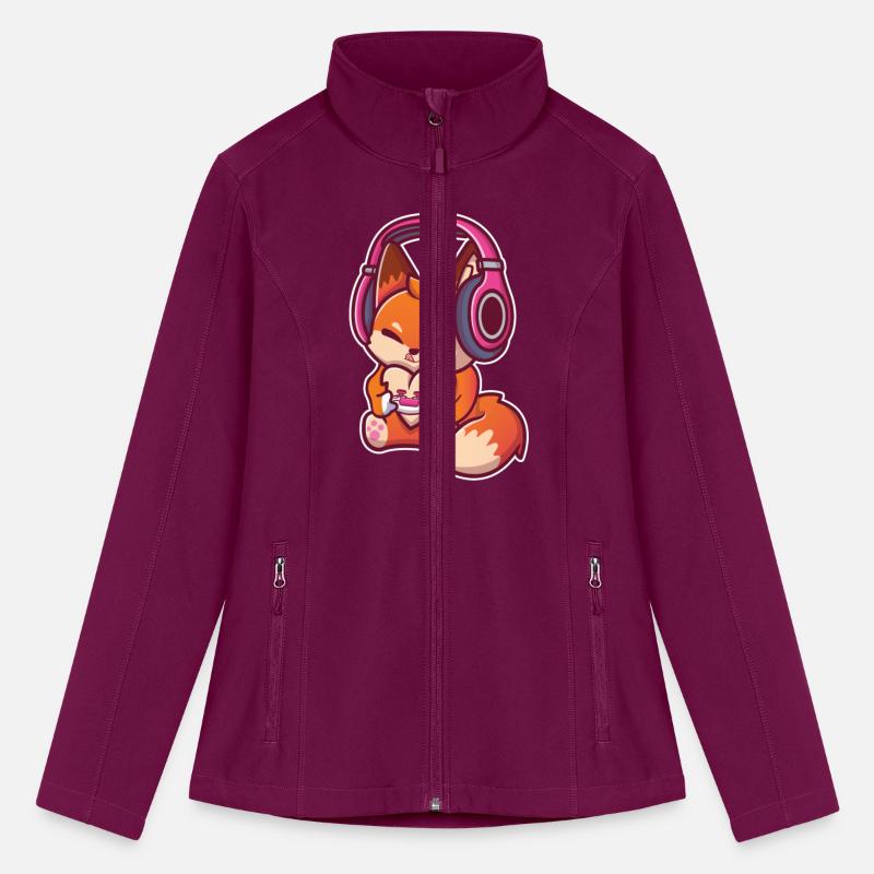 Cute Fox with Headphones Playing Video games Gamer