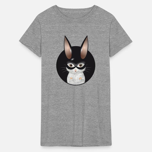 cute white mouse with bunny mask in patch