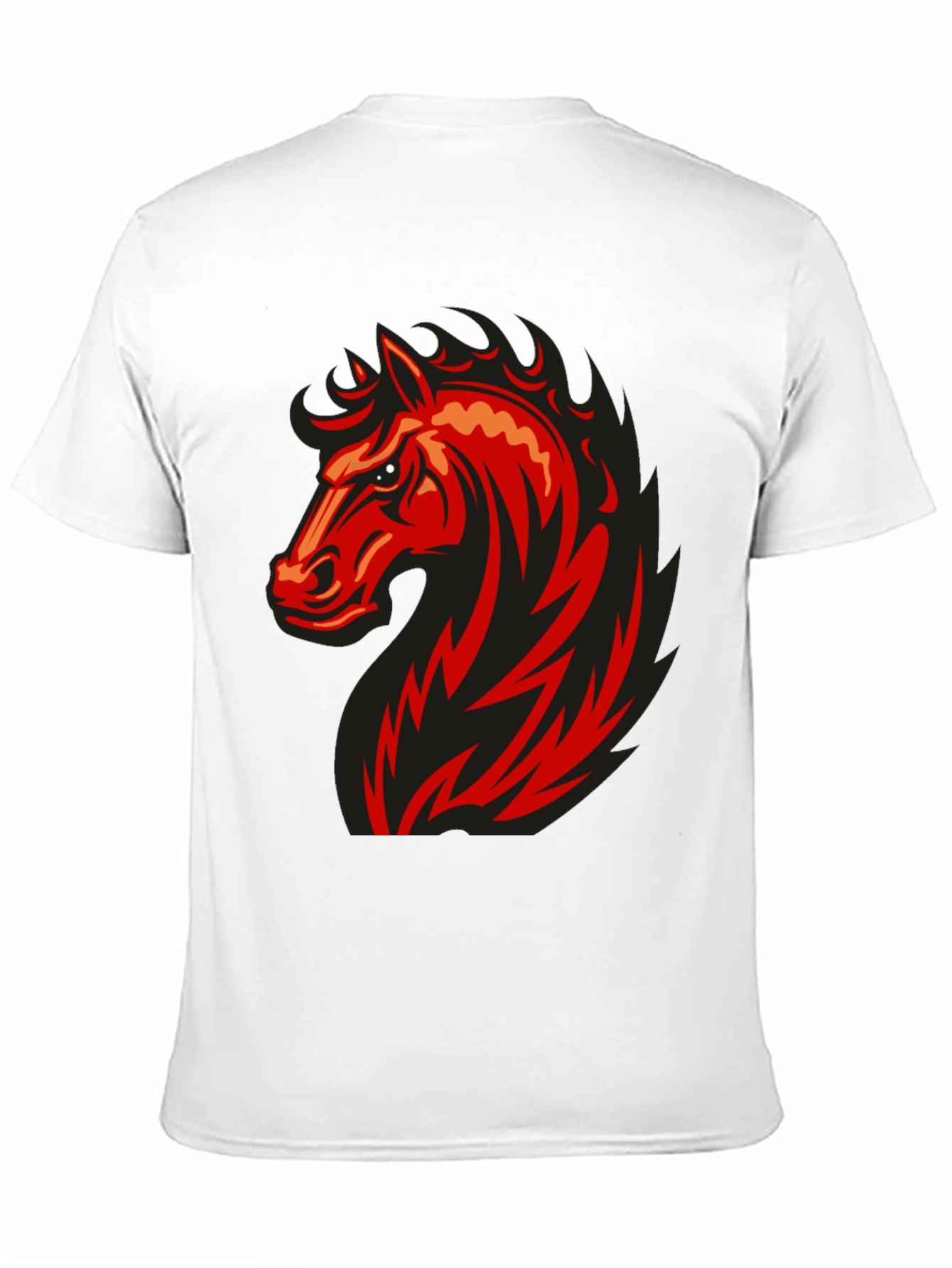 Bold Red Horse Graphic Black T-Shirt