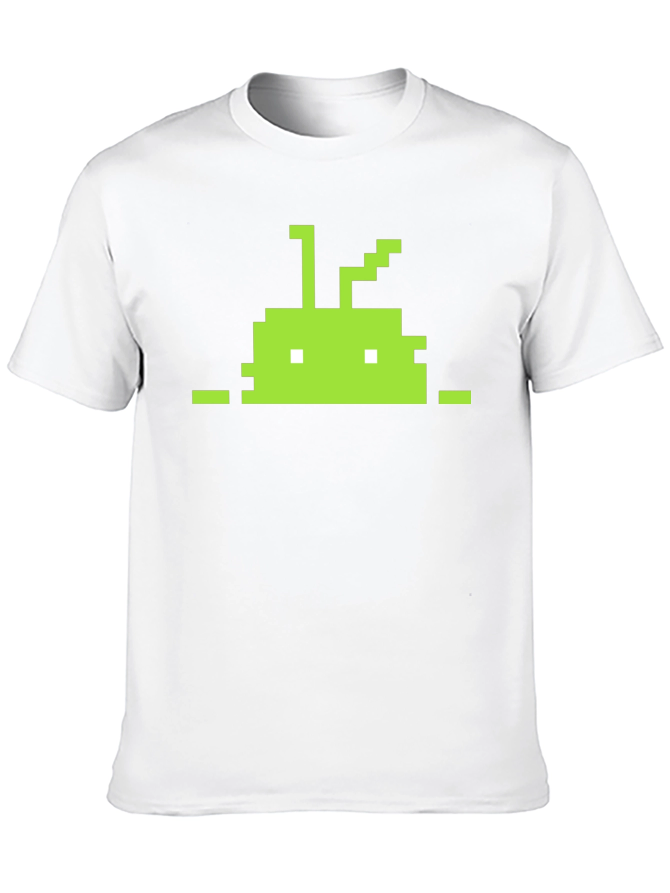 Pixelated Android Robot Black T-Shirt