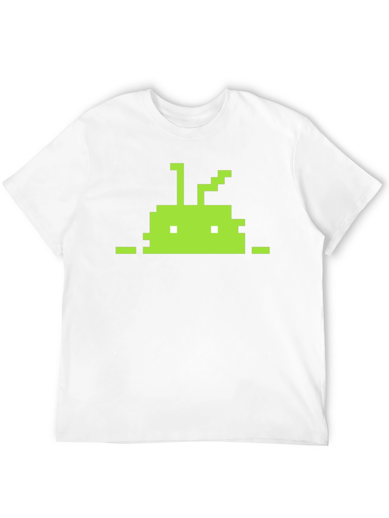 Pixelated Android Robot Black T-Shirt