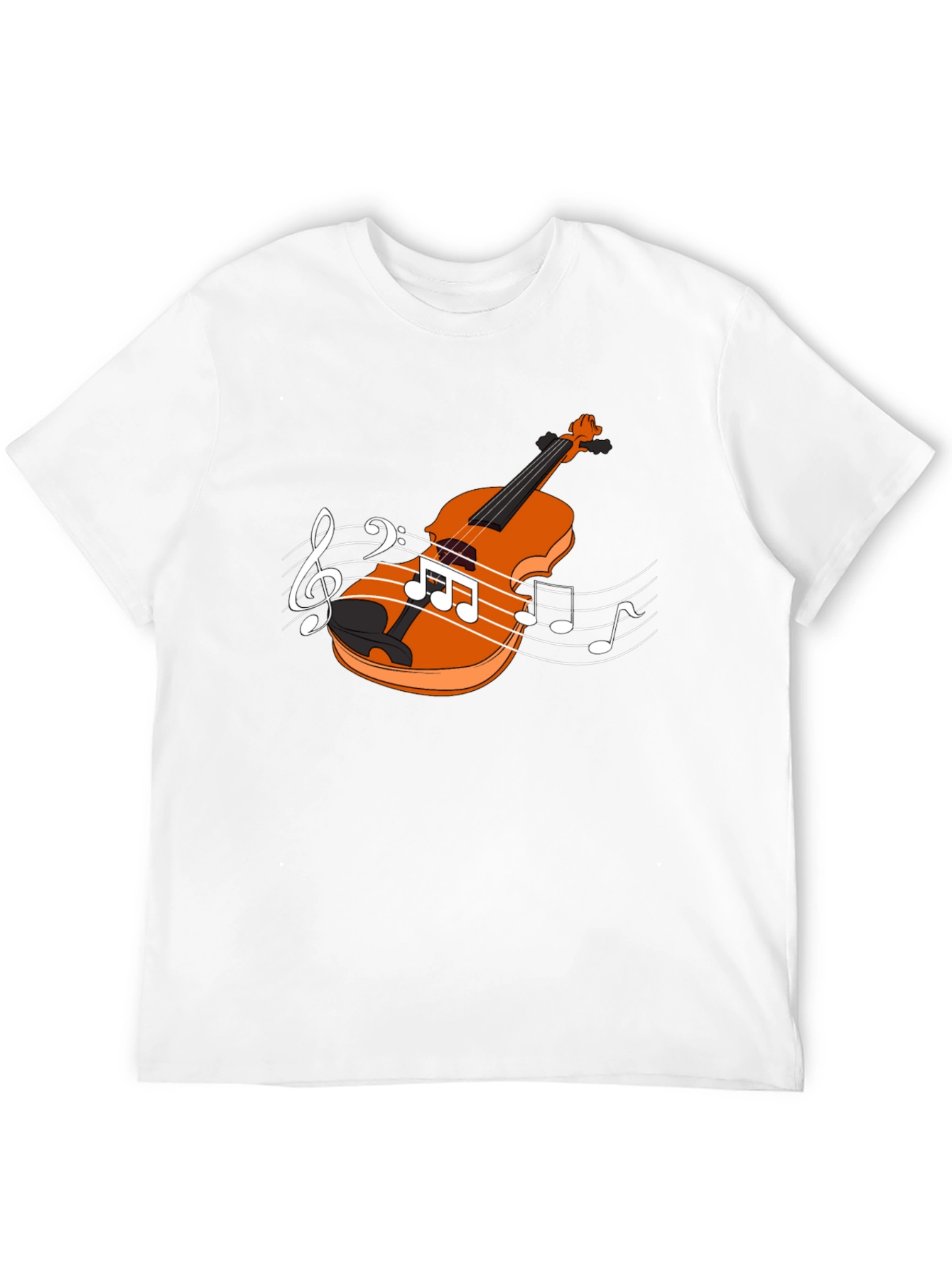 Violin Music Notes Black T-Shirt