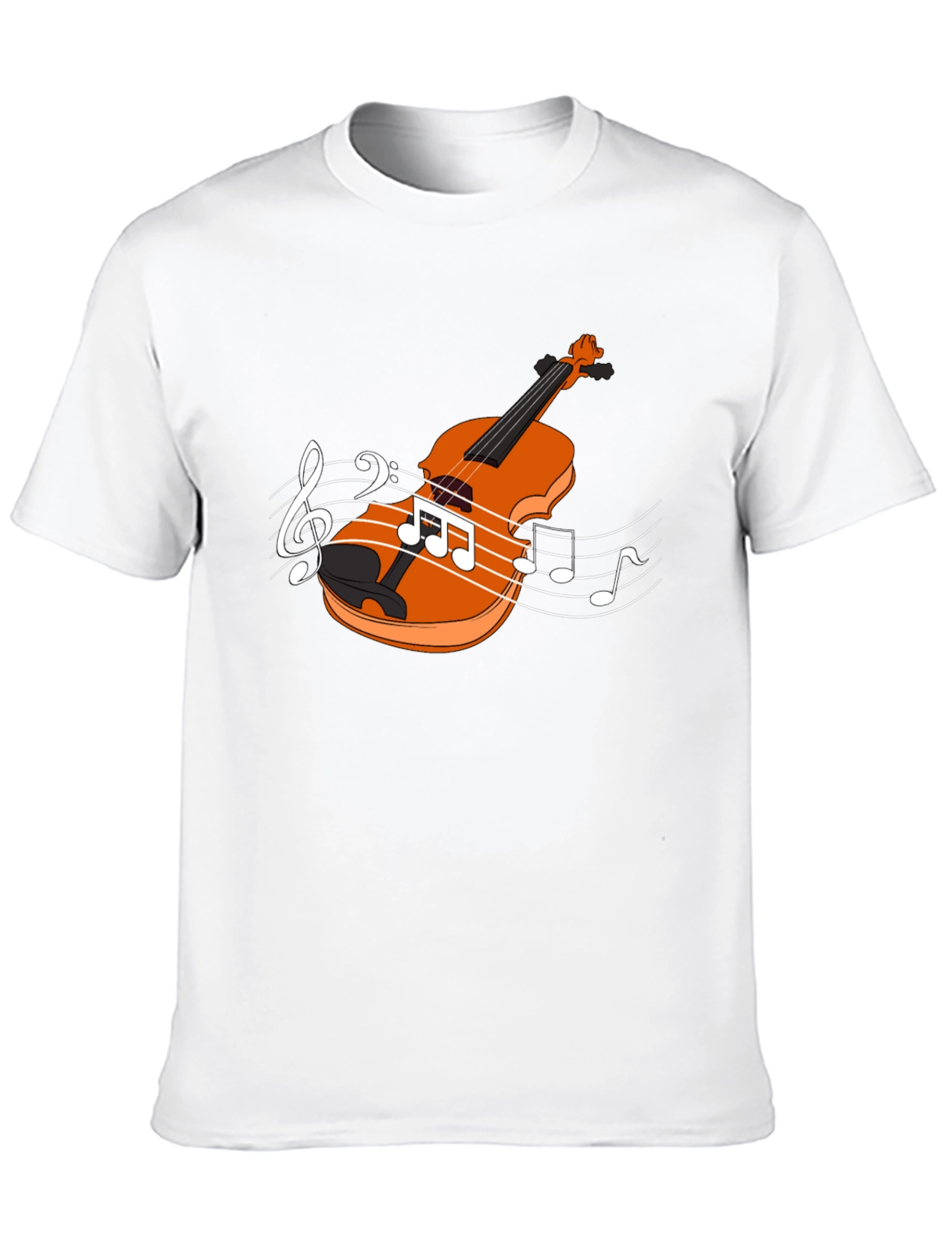 Violin Music Notes Black T-Shirt
