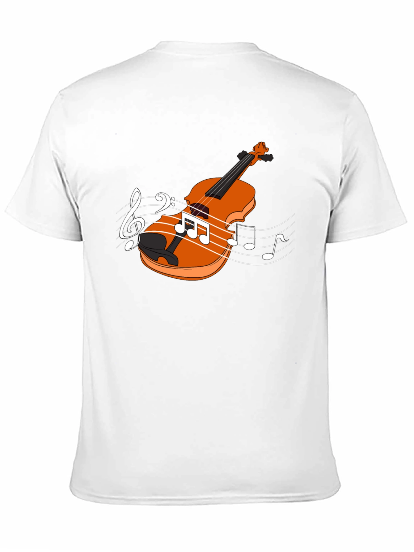 Violin Music Notes Black T-Shirt