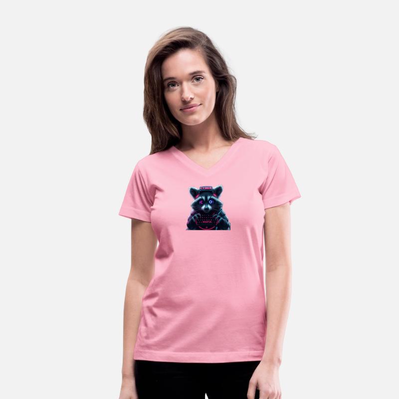 Cyber Raccoon with Neon Mafia Theme