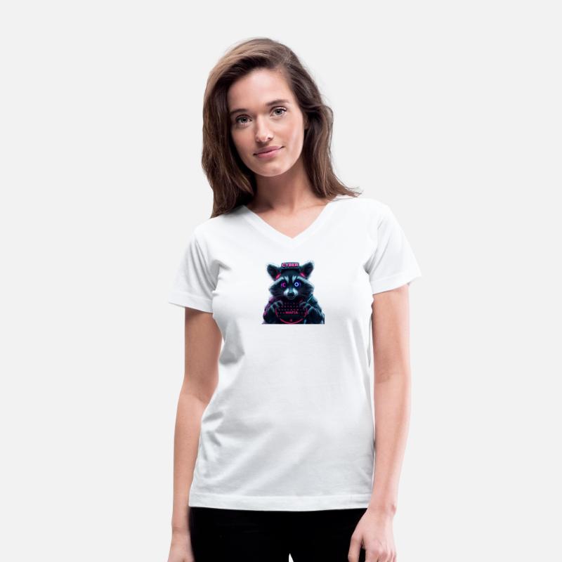 Cyber Raccoon with Neon Mafia Theme