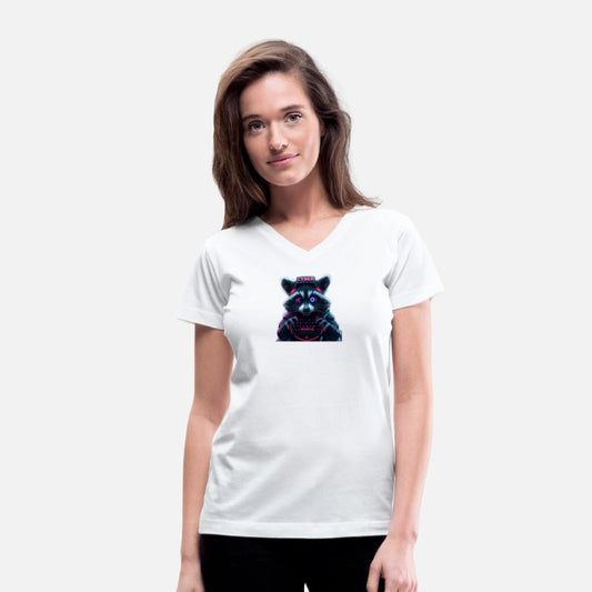 Cyber Raccoon with Neon Mafia Theme