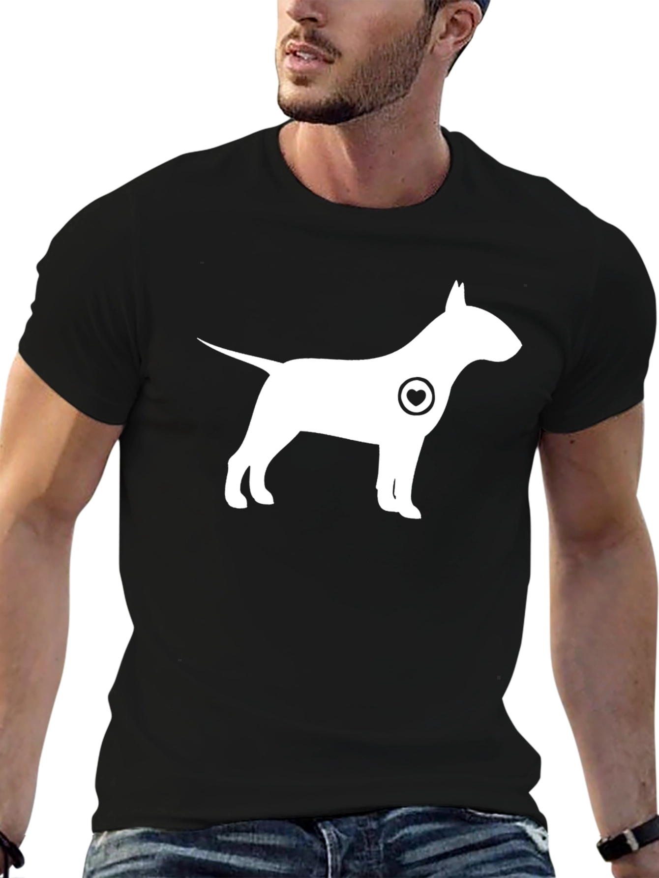 Dog Lover T-Shirt - Bull Terrier Heart Graphic