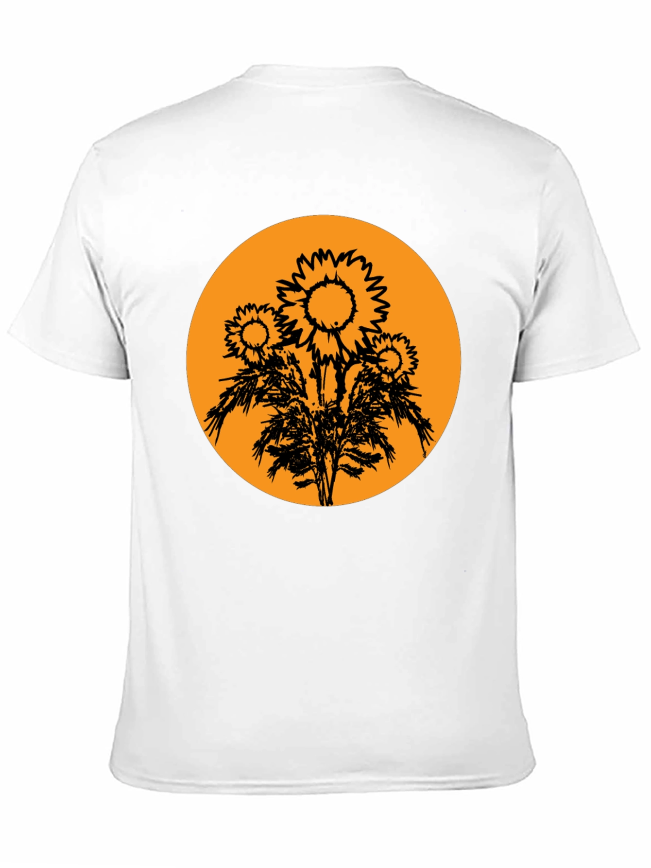Sunflower Graphic Tee - Black Cotton T-Shirt