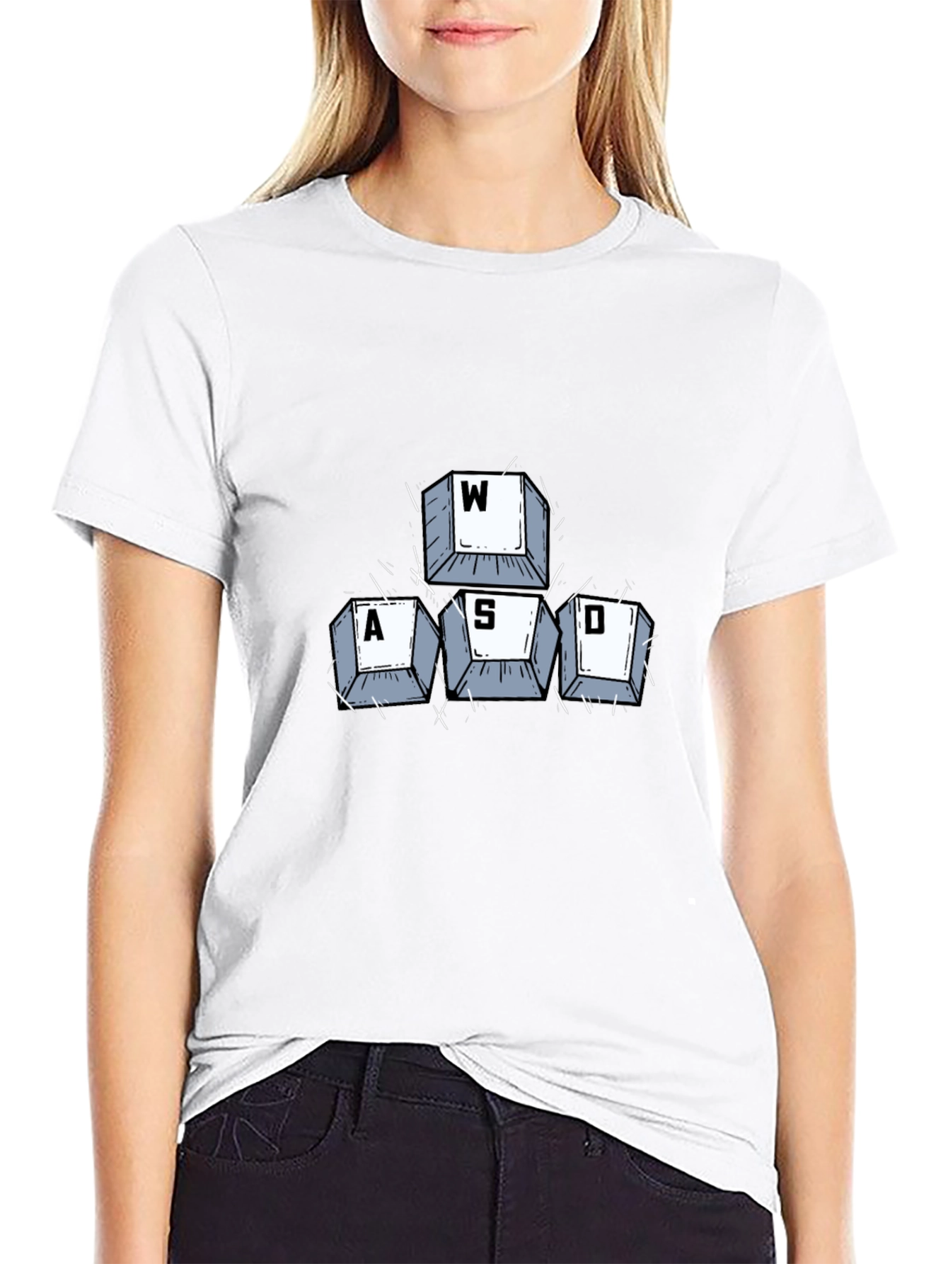 Gamer Keyboard WASD Keys Black T-Shirt