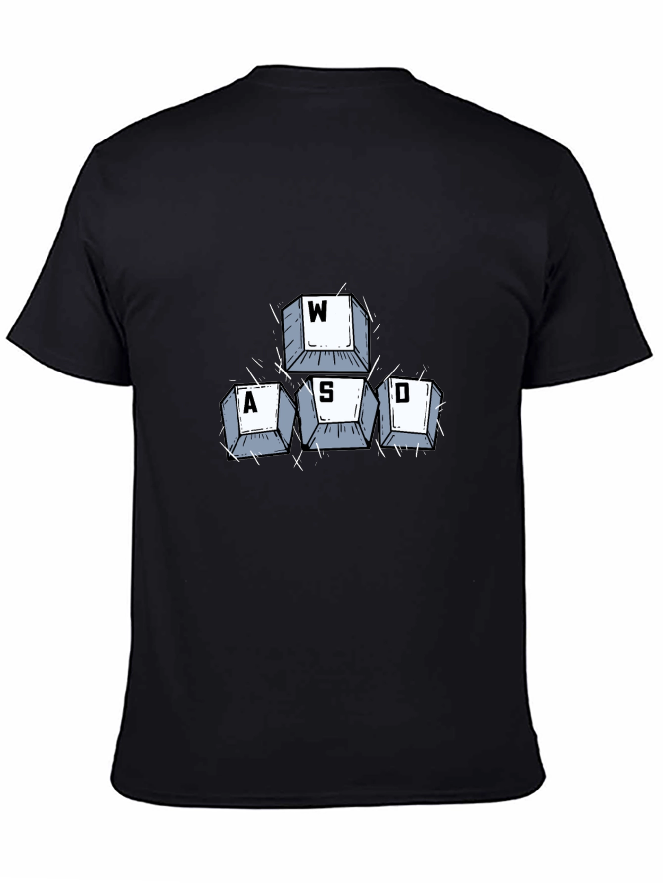 Gamer Keyboard WASD Keys Black T-Shirt