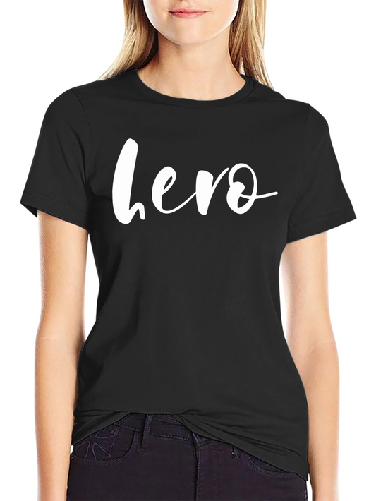 Stylish Black T-Shirt with Hero Print