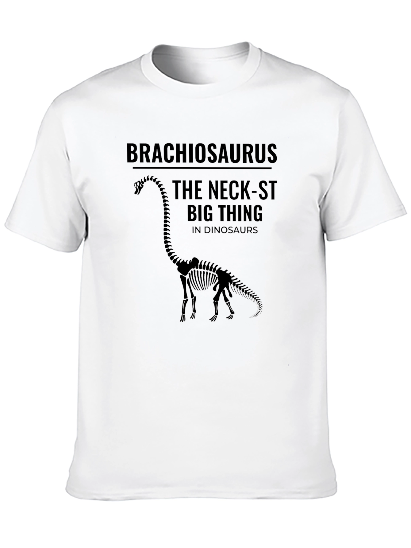 Brachiosaurus Neck-st Big Thing Black T-Shirt