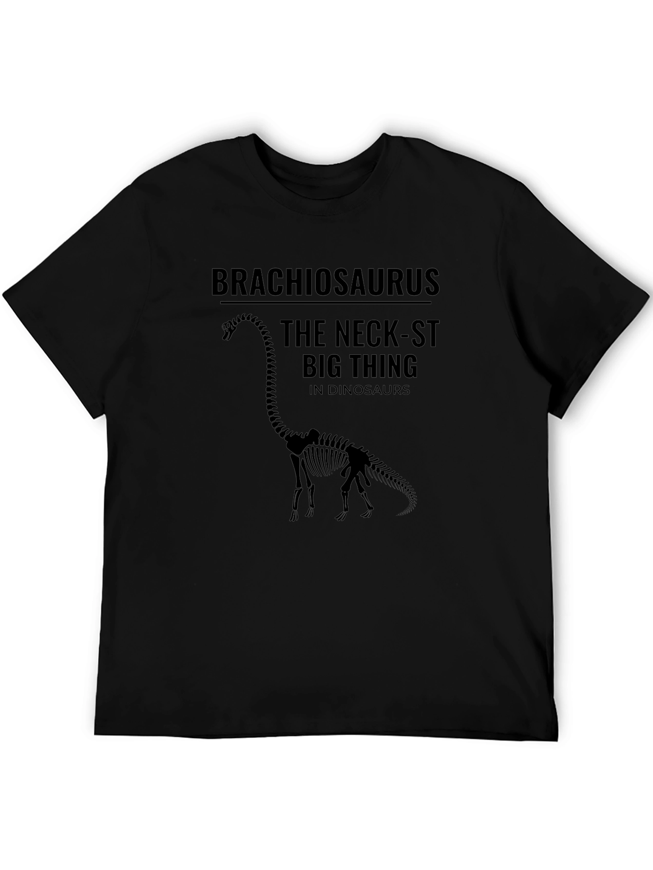 Brachiosaurus Neck-st Big Thing Black T-Shirt
